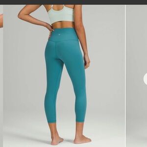 Lululemon Align High Rise Crop 23 Size 10 Capture Blue Nulu Yoga
